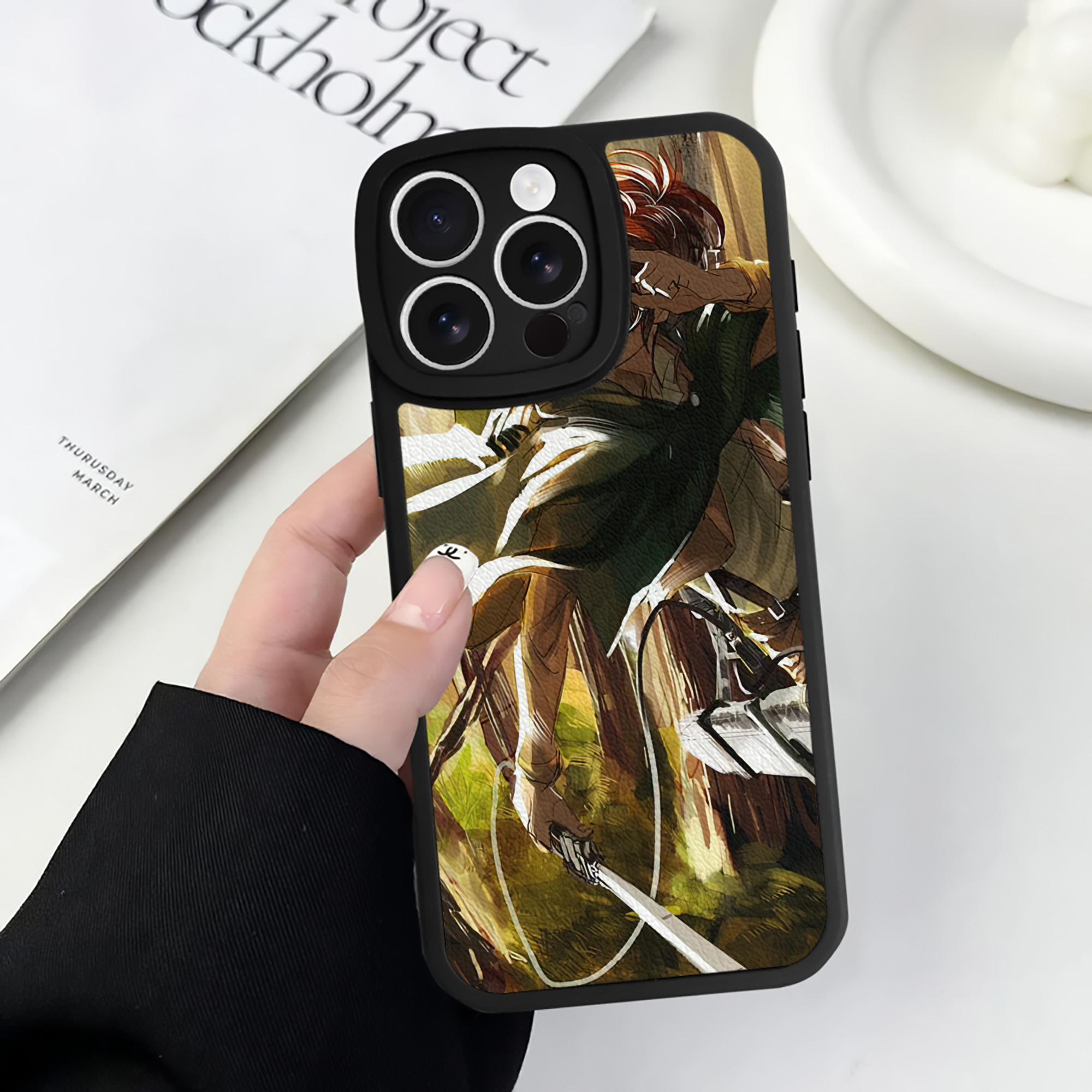 （画像用） 進撃の巨人 Attack on Titan 【iPhone 16シリーズ対応】シリコンスマホケース（レザー調） 材質：シリコン